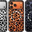 MOSNOVO for iPhone 17 Pro Max Case | Compatible with Magsafe | Military Grade 10ft Drop Tested | Camera Control | Clear Black with Clear - Black Leopard Print Design