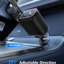 Starlight Retractable Car Charger with Retractable Cables, Starlight in Car Roof 4 in 1 Super Fast USB C Car Phone Charger, 2 USB Ports Starry Sky Adapter, Compatible with iPhone 17 16 15 14 13 12
