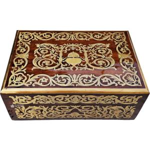 Handmade Decorative Wooden Jewelry Box, Kit, Vanity,Trinket, Organizer For, Ladies, Men, Women, Gold, Cash,Multipurpose Keepsake, Gift Item(15x10 Inches, Brass)