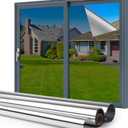 Kromapolis One Way Window Film Daytime Privacy, Reflective Mirror Window Tint See Out Not in, Sun UV Blocking Heat Control Static Cling for Home Office (Silver, 35.4 Inch x 13.1 Feet)