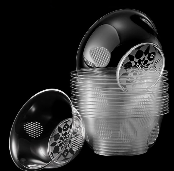 MOACOCK 100 Pack Small Clear Plastic Bowls, 8oz Hard Disposable Salad Bowls, Disposable Bowl for Party Serving, Ice Creams, Desserts, Catering, Special Events