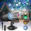 3-in-1 Christmas Projector Lights Outdoor, Holiday Light Projector with Snowfall Storm, Ocean Wave & Red Green Laser Effects, Dual Lens IP65 Waterproof Decorations w/Remote, Timer & Adjustable Speed