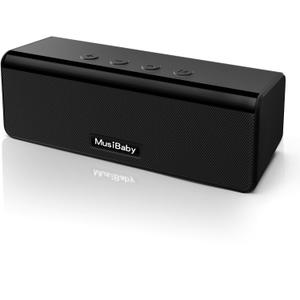 Musibaby Small Bluetooth Speaker, Gifts for Women Mothers Mom Wife Her Waterproof Portable Speakers Wireless with Stereo Sound, Dual Pairing, 24HRs Playtime, for Home/Party/Outdoor (Black)