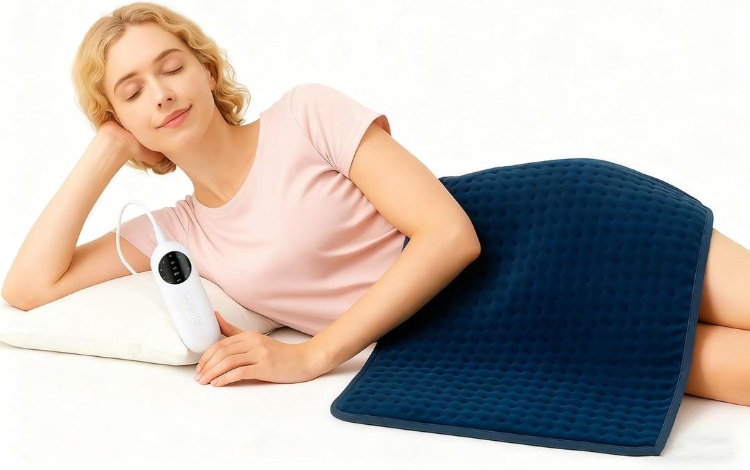 Heating Pads, Electric Heating Pad 40"x20" for Back Neck Shoulder Belly Heating Technology, Ultra-Soft Moist & Dry Therapy Heat Pad with 10 Temperature Settings 3 Timer, Automatic Switch-Off