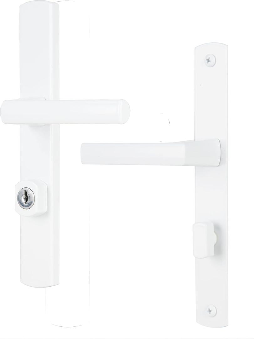 Wright Products - Serenade Mortise Keyed Lever Mount Latch with Deadbolt for Screen and Storm Doors, Matte Black (Modern, White)