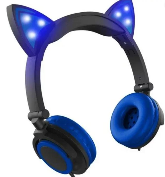 Hype Wired Pink LED Cat Ear Headphones with 3.5mm Jack Plug