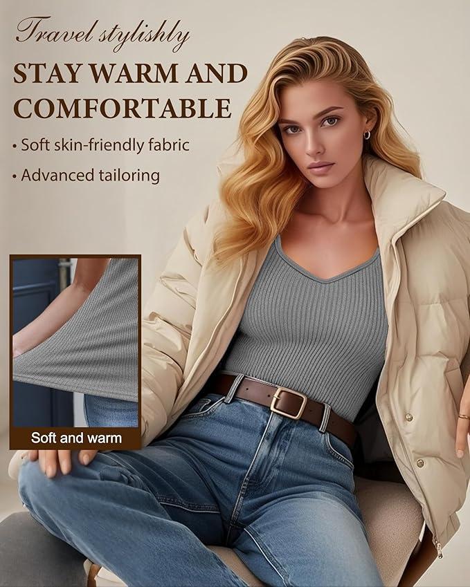 1 Pack Women's Thermal Tank Tops Sleeveless Cotton Underwear Top Sweetheart Neck Ribbed Undershirts Base Layer Vest (Medium)