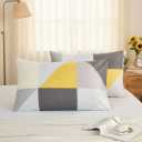 Queen Pillow Cases Set of 2 - Ultra Soft Pillowcase Covers - Grey Stripes | Hotel Quality, Comfortable Bedding for Women, Men, Kids & Teens, Machine Washable Pillow Protectors, 2 Piece Set, Queen Size & 
Queen Size Pillowcases Set of 2, 100% Cotton Pillow Cases, Modern Geometric Yellow and Grey Print, Soft Breathable Envelope Closure Pillow Covers(Queen, 20"x30")