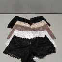 READY TO LOVE Sexy Women's Underwear Lace Shorts V Waist Breathable Cheeky Panties Boyshorts Underwear Women 5 Pack (Large)