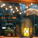 Otdair Solar Lanterns Outdoor Waterproof, 2 Pack 14" Solar Lantern with Glass Retro LED Flickering Flameless Candle,Lanterns Decorative Outdoor for Gift, Yard, Garden, Patio, Balcony,Porch, Party