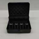Jssmst Locking Large Metal Cash Box with Money Tray, Money Box with Combination Lock, Black