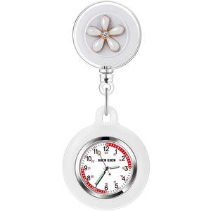 AGEN KGEN 3X Retractable Nurse Watch for Nurses Doctors, Clip-on Hanging Lapel Nurse Watch Silicone Cover Brooch Fob Pocket Watch Badge Reel