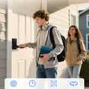 Philips Wi-Fi Smart Door Lock with Handle, Keyless Entry Door Lock, Fingerprint Door Knob, App Remote Control, Auto-Lock, Keypad Deadbolt with Lever for Front Door and Bedrooms, Security Easy Install