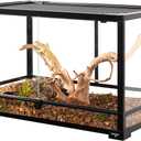 WACOOL Tempered Glass 40 Gallon Reptile Tank, Front Opening Reptile Terrarium 30" x 18" x 18" for Bearded Dragon Gecko Lizard, Top Screen Ventilation & Anti Escape Lid