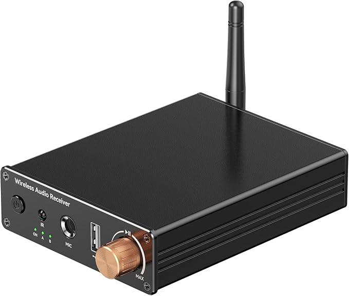 Bluetooth 6.0 Receiver, Bluetooth Audio Adapter with 3.5mm AUX RCA Cable, Wireless Audio Receive Old Stereo/Home Speakers/Wired Headphones/Home Audio Music Streaming Stereo System