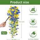 Serwalin Artificial Hanging Flowers for Outdoors Faux Plants, 4PCS Faux Morning Glory Fake Outdoor Flowers UV Resistant Realistic Silk Flower for Outside Planter Front Door Porch Patio Yard Decor