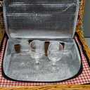 Picnic Basket for 2 - Picnic Basket with Cutlery Kit and Glasses, Insulated Picnic Set with Waterproof Liner, Portable Wicker Picnic Baskets with Lid and Handle for Outdoor, Picnic, Camping, Holidays