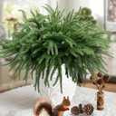 Dushle Christmas Norfolk Pine Branches Stems with Pinecone 18 Inch Real Touch Artificial Norfolk Pine Stems Faux Pine Christmas Fake Greenery Picks for Vase DIY Garland Wreath Home Decoration (6)