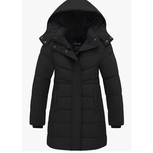 Wantdo Girl's Puffer jacket Warm Insulated Winter Coat Lightweight Water-Resistant Padded Parka with Hood Size 14-16