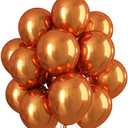 Metallic Orange Balloons 12 Inch, Double Stuffed Chrome Burnt Orange Balloons, Shiny Thick Chrome Metallic Latex Helium Balloon for Halloween Birthday Wedding Party Decoration Supplies