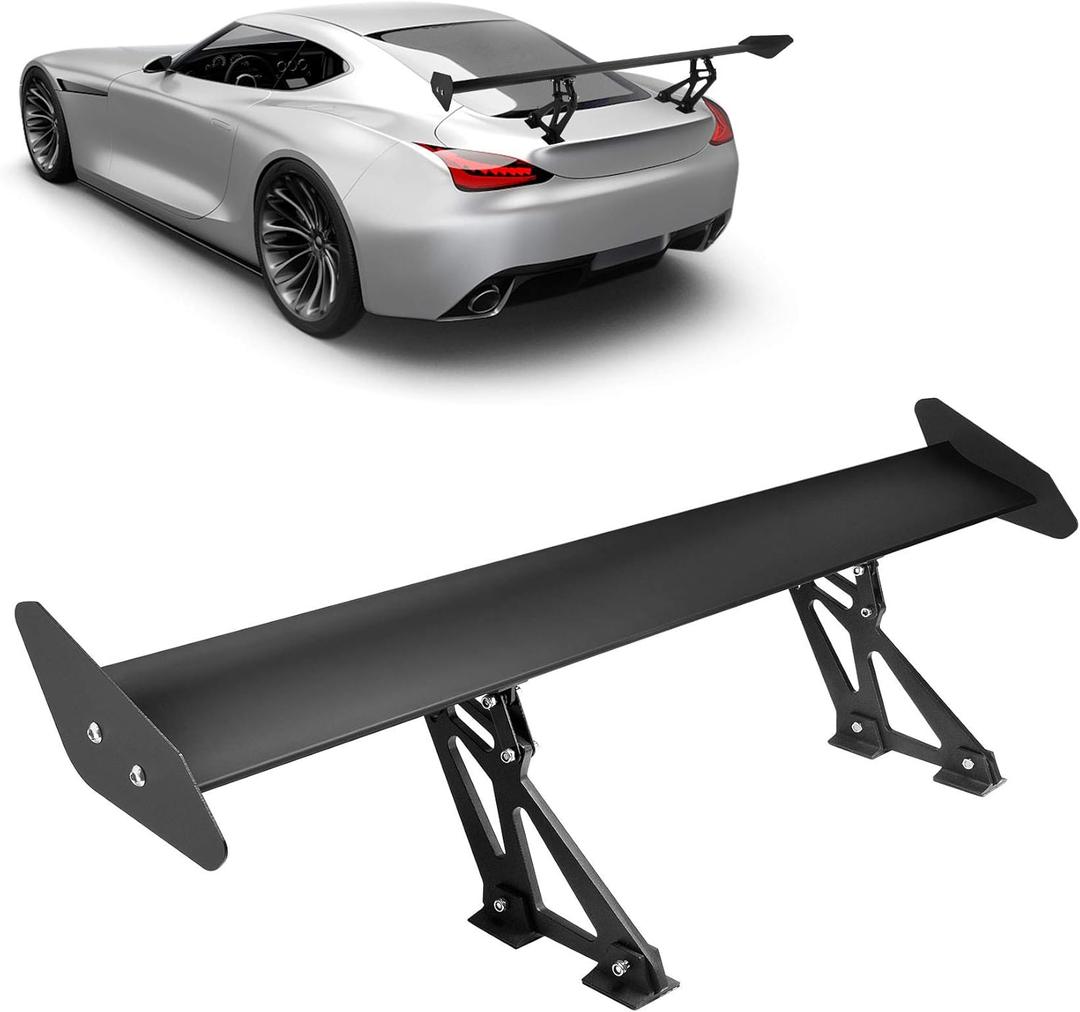 Seeutek GT Wing Spoiler, 43.3 Inch Lightweight Aluminum Single Rear Wing, Adjustable Angle Car Spoiler Universal, Rear Spoiler for Cars Single Deck Black