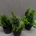 Der Rose Fake Plants 4 Packs Artificial Plants Small Faux Plants Black Bathroom Accessories for Halloween Bathroom Home Kitchen Coffee Table Office Desk Decor Indoor (Green)