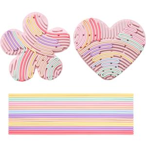 2 Pack Sensory Activity Board with 20 Random-Color Strings, Double-Sided Silicone Sensory Fidget Toy for Kids and Adults with Autism, ADHD, Silent, Stress Relief, Calming, Focus, Gift for Girls Boys