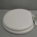 Mayfair Padded Toilet Seat, Cushioned Soft Vinyl over Wood Core Seat, Secure Hinges, Easy Clean, Made in USA, Round, White