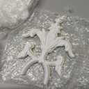 Nuanchu 35.4'' Large PU Ceiling Medallion Combination Decorative 2.36'' ID French Style Chandelier Base Ceiling Medallion for Light Fixtures Victorian Rosette Light Covers for Chandeliers(Fresh)