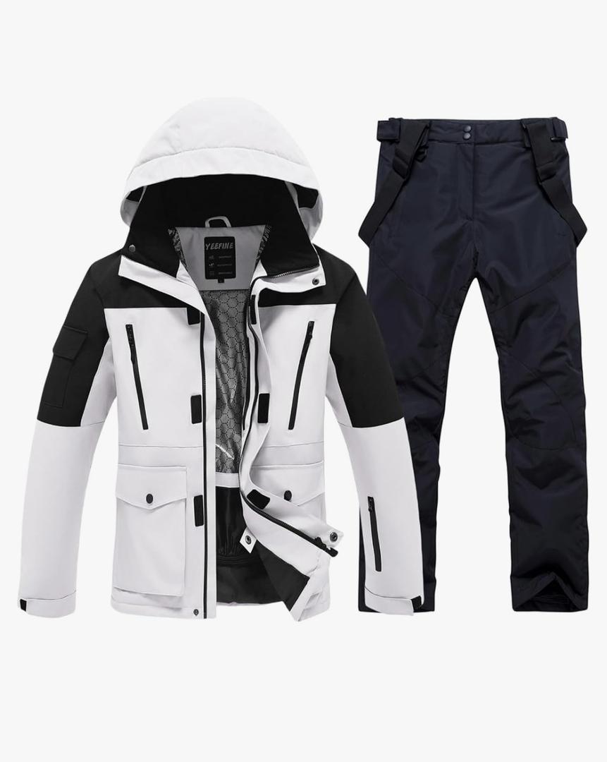 YEEFINE Men's Ski Suit Two Piece Insulated Snowsuits Snow Jacket and Pants Set Waterproof Winter Snowboard Suits Outdoor XL jacket and