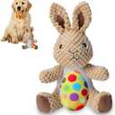 YUEPET Easter Bunny Dog Toys, Squeaky Dog Chew Toys with Easter Egg, Yellow
