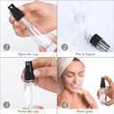 Maxcheck 100 Pcs Mini Clear Spray Bottles 1 oz Plastic Empty Travel Bottle Fine Mist Small Spray Containers with 5 Pcs Funnels Refillable Liquid Travel Container for Perfume Skin Toner (Black)