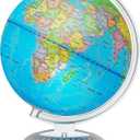 Little Experimenter 8 Illuminated Globes for Kids - Light Up World Globe With Stand, Best Gift Ideas for Children, Educational STEM Toys for All Ages, Gifts for Boys And Girls Ages 8-12+ Years Old