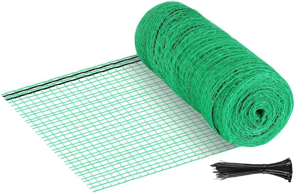Plastic Garden Fence 7x100 FT Deer Fence Netting, Temporary Mesh Fencing Animal Barrier for Deer, Chicken, Poultry, Pet, Wildlife, Garden Bird Netting for Plant Fruit Tree Vegetable Protection (Green)