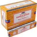 Satya Sandalwood Incense Sticks  12 Box Value Pack  Hand-Rolled in India  Calming & Earthy Aroma