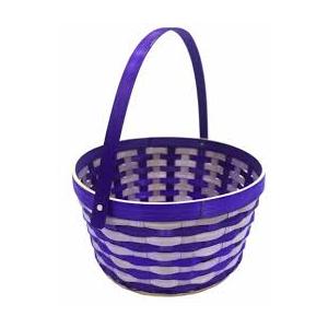 SOLID BAMBOO BASKET PURPLE 10 IN