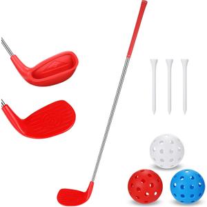 Realspring Golf Game Club Set Plastic Golf Chipping Clubs with Oversize Heads for Home Backyard Bucket Game Outdoor Indoor Training Practice Gift for Adults (33")