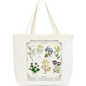 Floral Tote Bag, Spring Canvas Bag For Women, Gifts For Flower Lovers, Boho Tote Bag, Wildflowers Themed Bag, Reusable Grocery Shoulder Bag, Birthday Christmas Gifts For Friends Colleagues D(09)