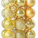 24ct Christmas Balls Ornaments, 2.36 Inch Christmas Tree Balls Ornaments, Decorative Baubles Decorations for Xmas Tree Decor Holiday Party, Gold
