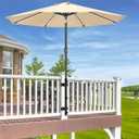 ZZM Patio Umbrella Holder for Deck Railing, Adjustable Deck Umbrella Mount Outdoor, Attachable to Railing Mounting Brackets - Upgraded 3 Screws to Secure Umbrella Handle, Maximizes Deck Space (Dark)