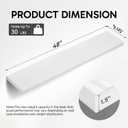 BAYKA Floating Shelves, 48 inches Long Heavy Duty Wall Mounted Rustic Wood Shelves for Bathroom, Bedroom, Living Room, Kitchen, Office, Hanging Shelf for Books/Storage/Decor(White,Set of 2)