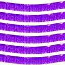 6 Pack 10 Feet Foil Fringe Garland Metallic Tinsel Streamers Banner Wall Hanging Curtain Backdrop Banner for Parade Floats, Thanksgiving, Christmas, Birthday, Halloween Party Decorations(Purple)