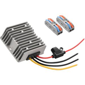 Input DC 18V-72V to 12V 20A 240W Golf Cart Step Down Converter 18V 20V 24V 36V 48V 60V 72V to 12V Buck Converter Voltage Regulator Reducer Waterproof Transformer