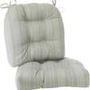 Klear Vu Wicker Solarium Indoor and Outdoor Chair Cushions for Patio Furniture, Kitchen and Dining Room, Water-Resistant Seat Pads, 19x18 Inches, 2 Pack, Boardwalk Stripe, 2 Count