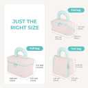 Tuck Hanging Toiletry Bag - Water-Resistant Travel Makeup Organizer with Spacious Compartments & Padded Handle for Women (Blush Petal & Mint) (Puffy Makeup Bag)