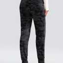 SANTINY Women's Fleece Lined Joggers Water Resistant High Waisted Thermal Sweatpants Winter Pants Hiking Running Pockets (Gray, XS)