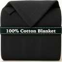 100% Cotton Blanket Twin Size 66x90 - Lightweight Breathable Waffle Weave Thermal Throw for Bed, Sofa & Couch - Soft Cozy, Durable Summer Bedding, All Season Comfort for Home, Travel & Camping, Grey