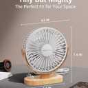 SWEETFULL Small USB Desk Fan 6.5 Inch, 3 Speeds Portable Personal Desktop Table Fan, Dual 360 Adjustment Mini Fan, Quiet Operation, for Home Office Car Outdoor Travel (White wood grain)