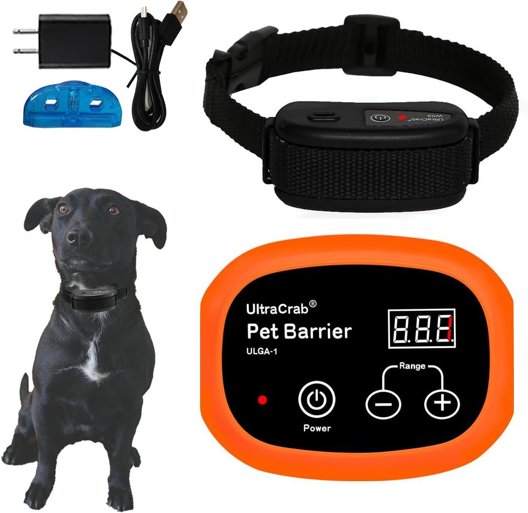 Indoor Pet Barrier for Dogs, Wireless Indoor Electric Fence, Pet Gate, Keeps Areas Off Limits, Dog Fence Waterproof/Rechargeable Training Collar (1 Dog System) 