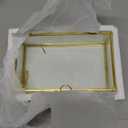 ZEXALOR Clear Glass Decorative Box for Organizing Photos, Jewelry, Small Items - Golden Dresser Drawer Organizer, Transparant Small Storage Bin Container with Lid (Upgrade, 8x4,3x2,3")